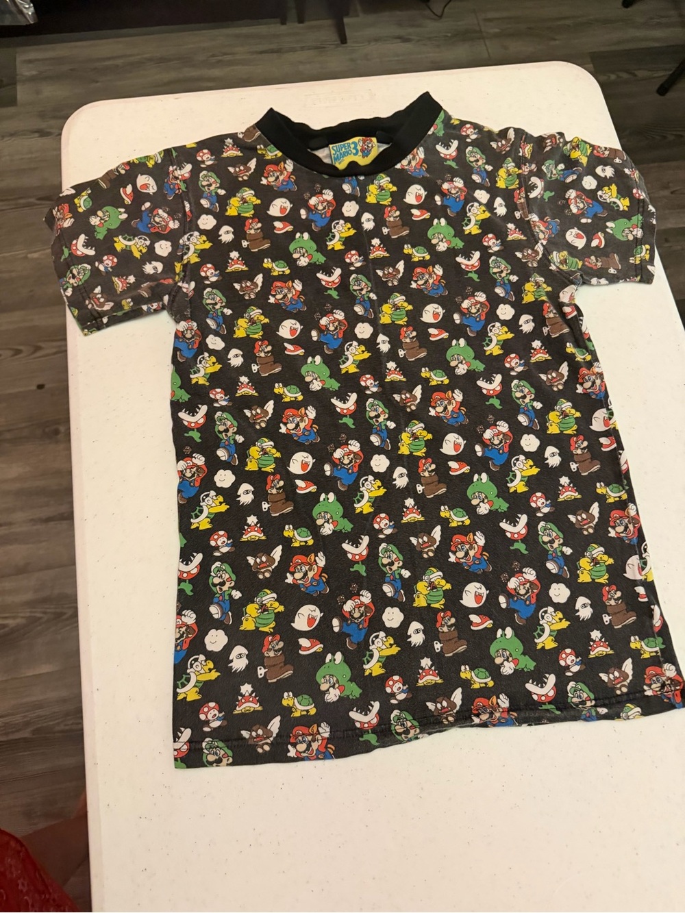 Super Mario Pattern Black Men’s Short-Sleeve Tee